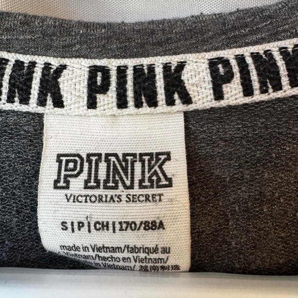 Victoria's Secret Gray Cropped Hoodie Relaxed Fit - Picture 2 of 4